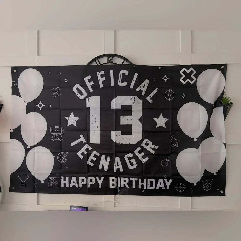13th Birthday‎ Backdrop Banner Photo Prop Birthday Decor
